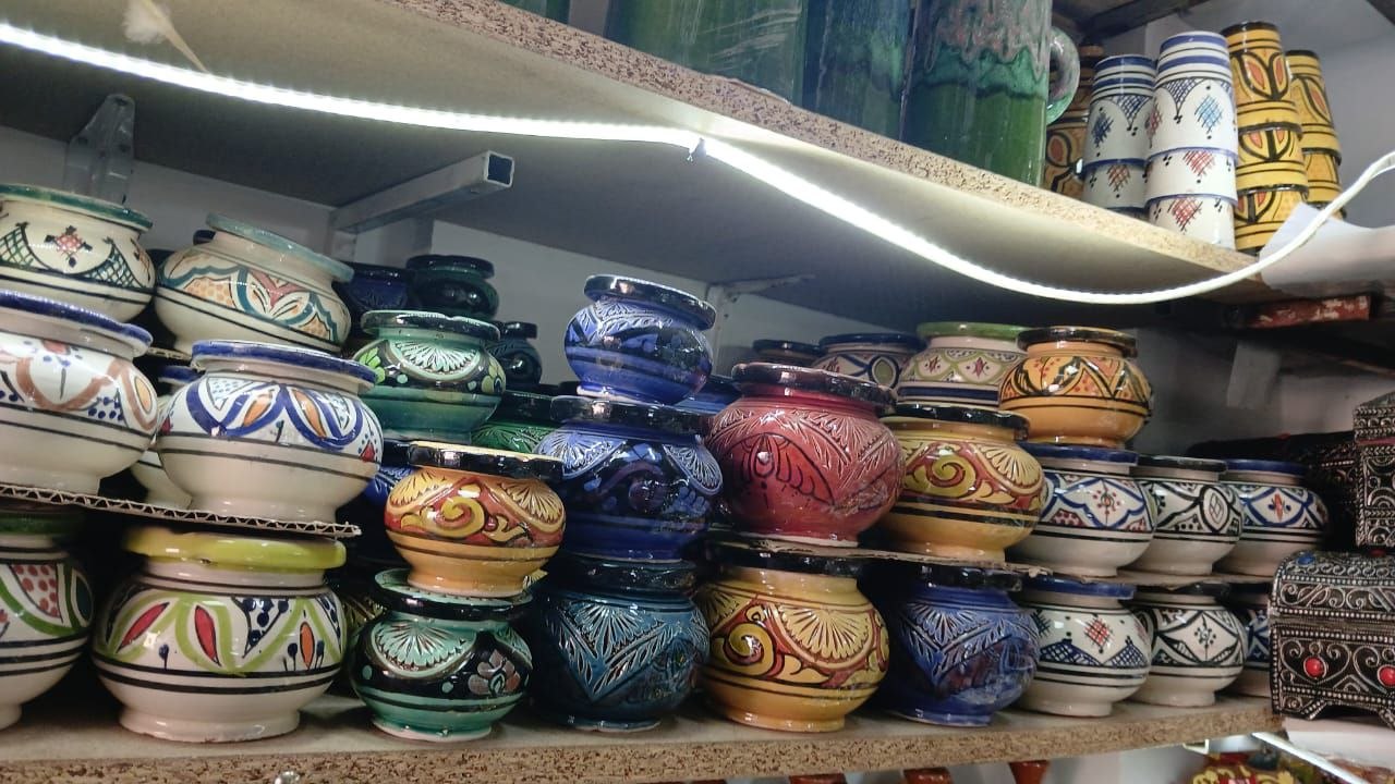 Bols en céramique marocaine peints à la main multicolores