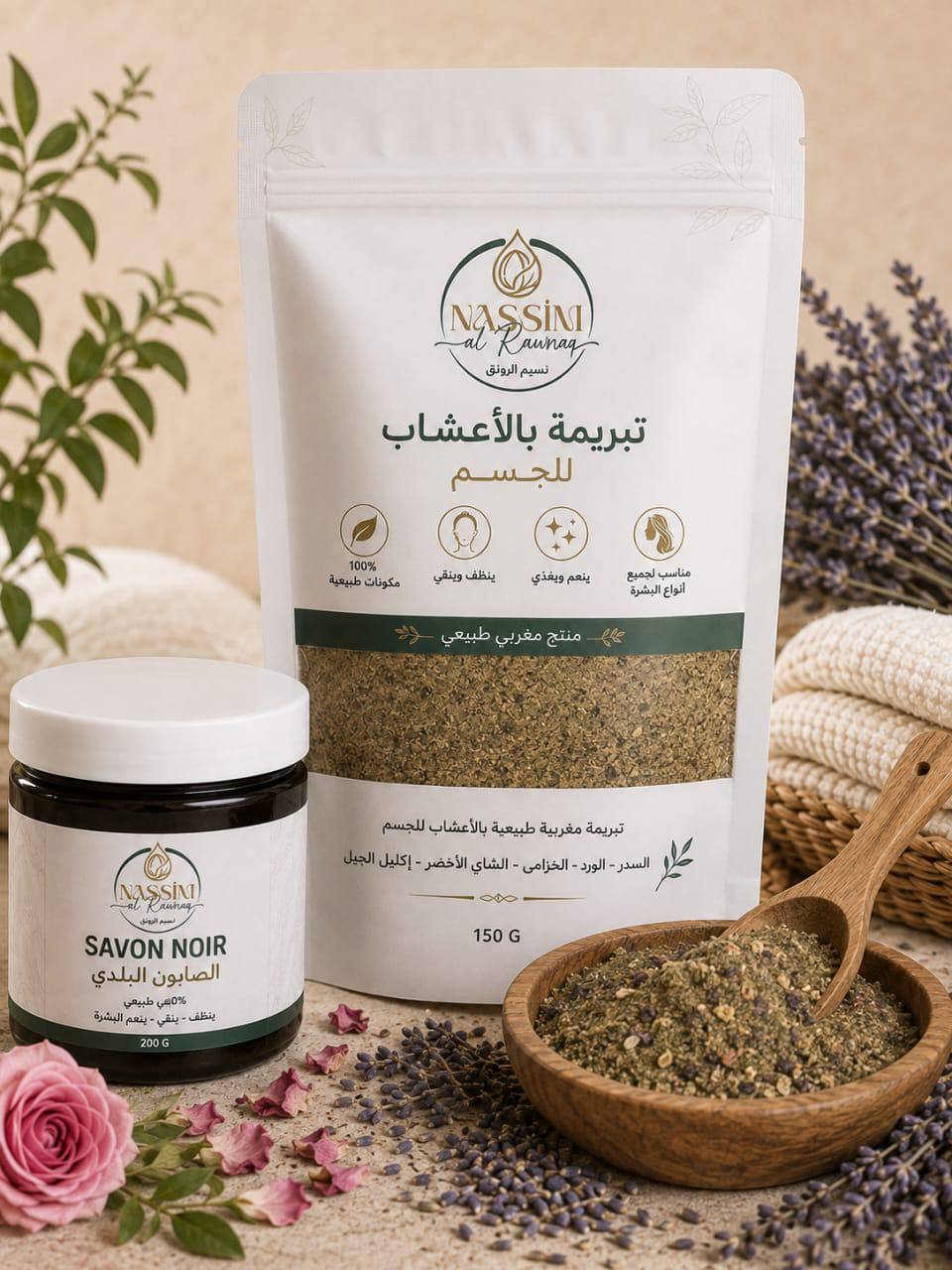 Coffret Tبريمة aux herbes & Savon Noir – Nassini al Rawnaq