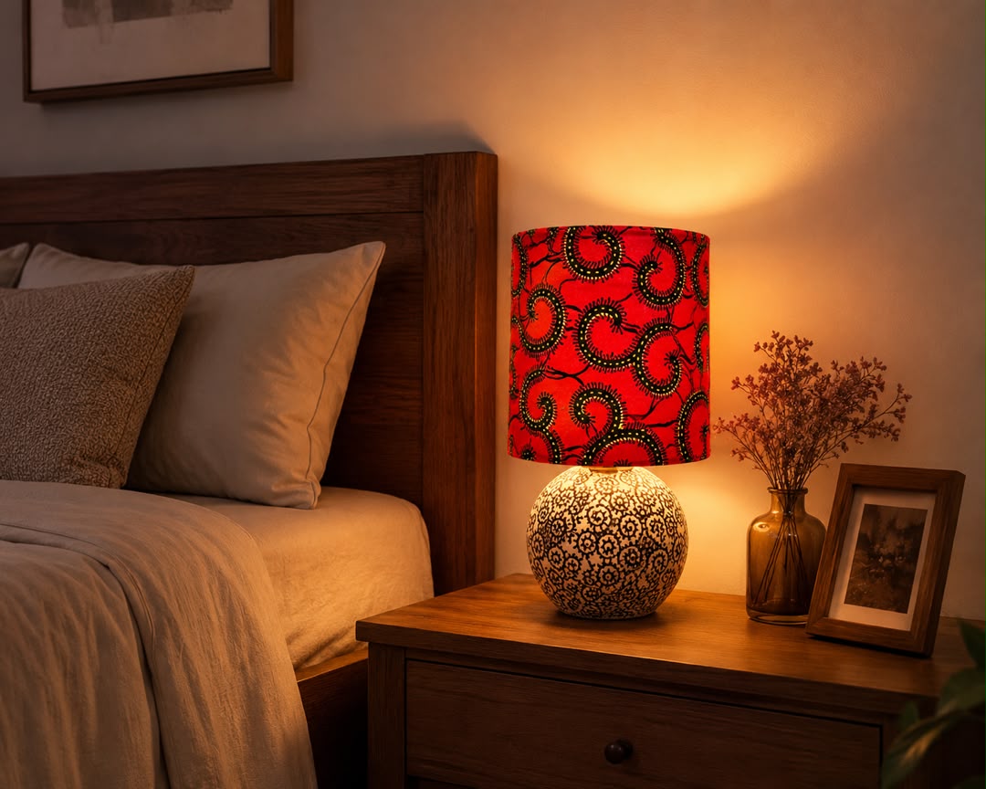 Lampe de chevet pied céramique et abat