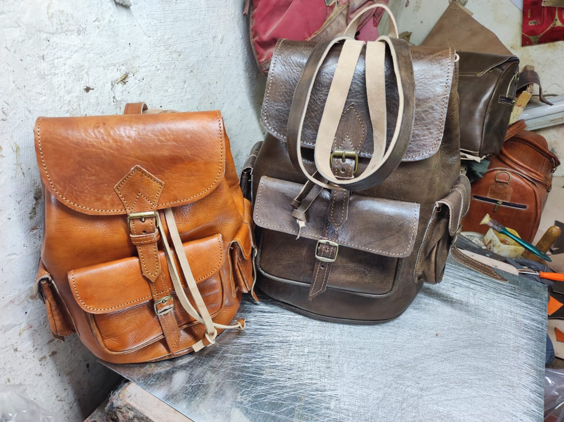 Sac à dos artisanal en cuir véritable
