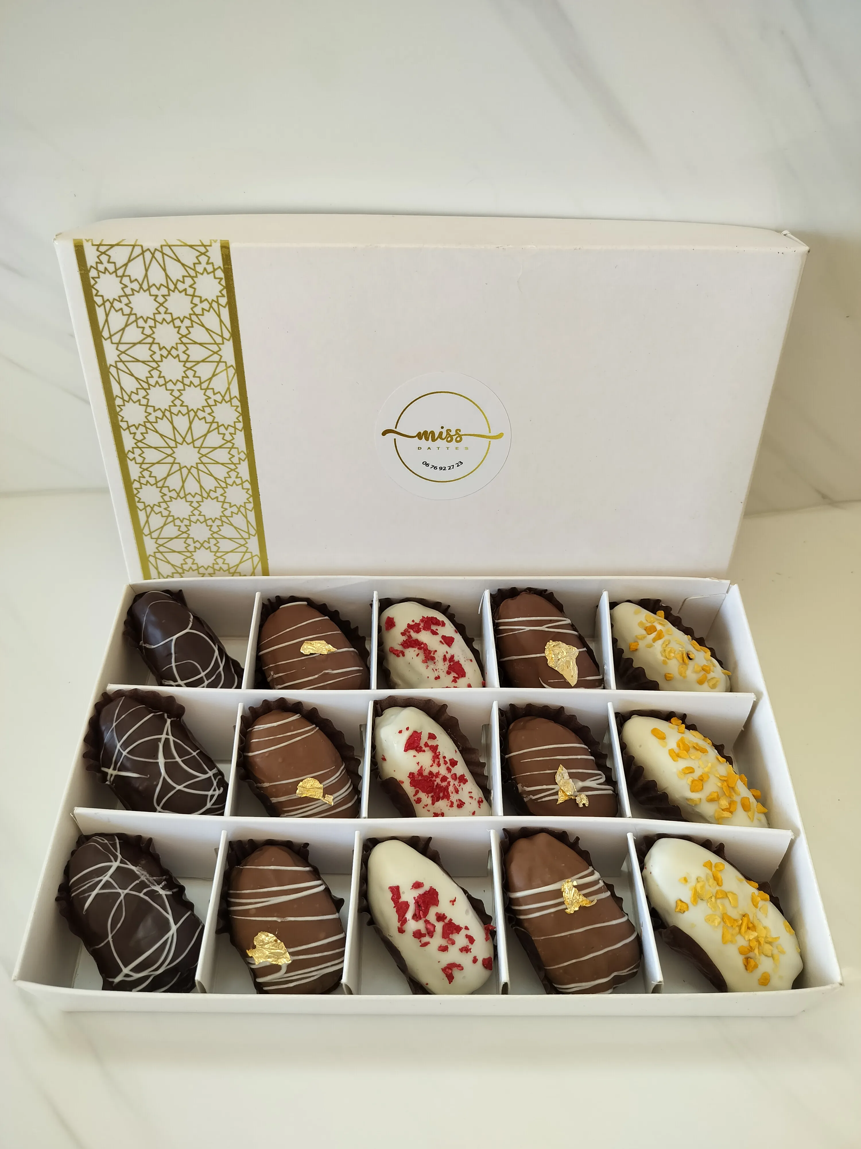 Dattes Prestige enrobées de chocolat (15 pièces)