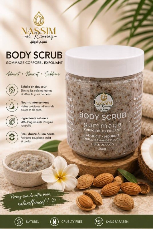 Gommage corporel exfoliant à l'huile d'amande douce 250 g