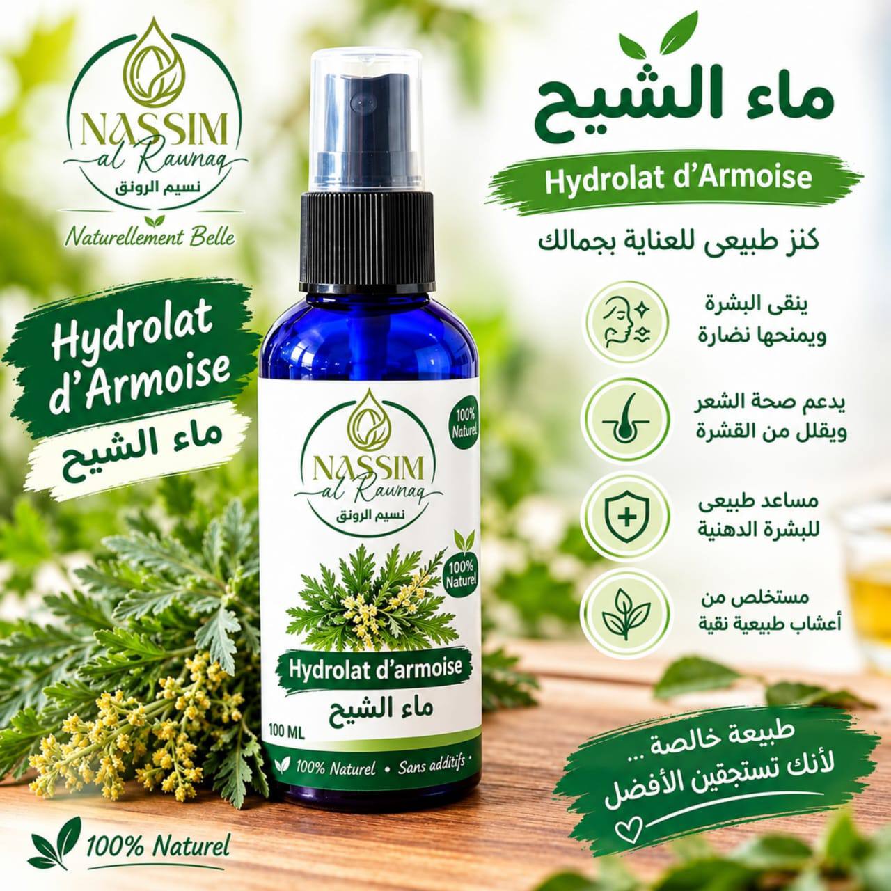Hydrolat d'Armoise naturel en spray 100 ml
