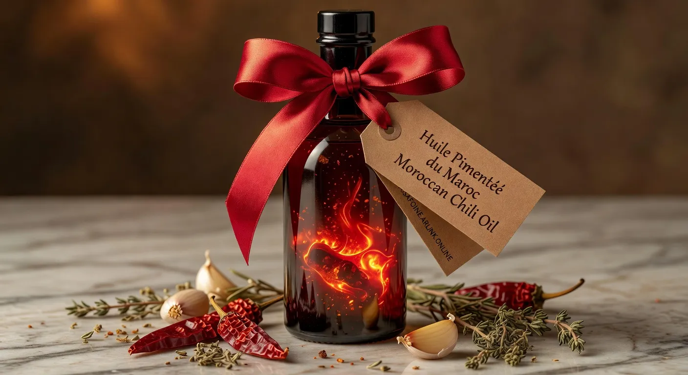Huile Pimentée Artisanale – Huile d’Olive Infusée au Piment Marocain